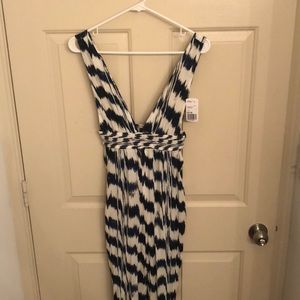 Jumpsuit! Cream and blue, never worn